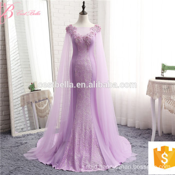 OY085 New Arrived Royal Purple Lace Appliqued Sexy Idian Mermaid Bling Wedding Dress